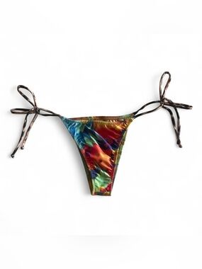 Melissa Simone Multicolor Tie-Side Bikini Bottom - Vibrant Floral & Animal Print